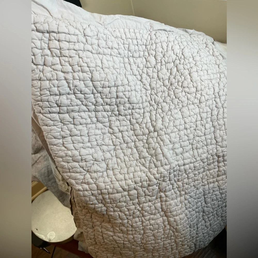 Pottery Barn Neutral Gray Woven Throw